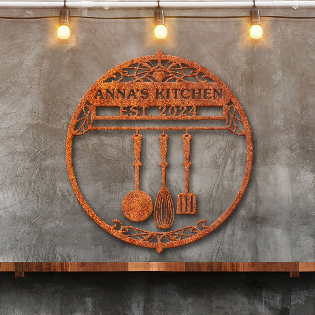 Custom Kitchen Metal Sign, Kitchen Wall Art, Kitchen Decor, Personalized Indoor Kitchen Sign Name, Nana's Kitchen, Gift For Mom, Birthday Gift
