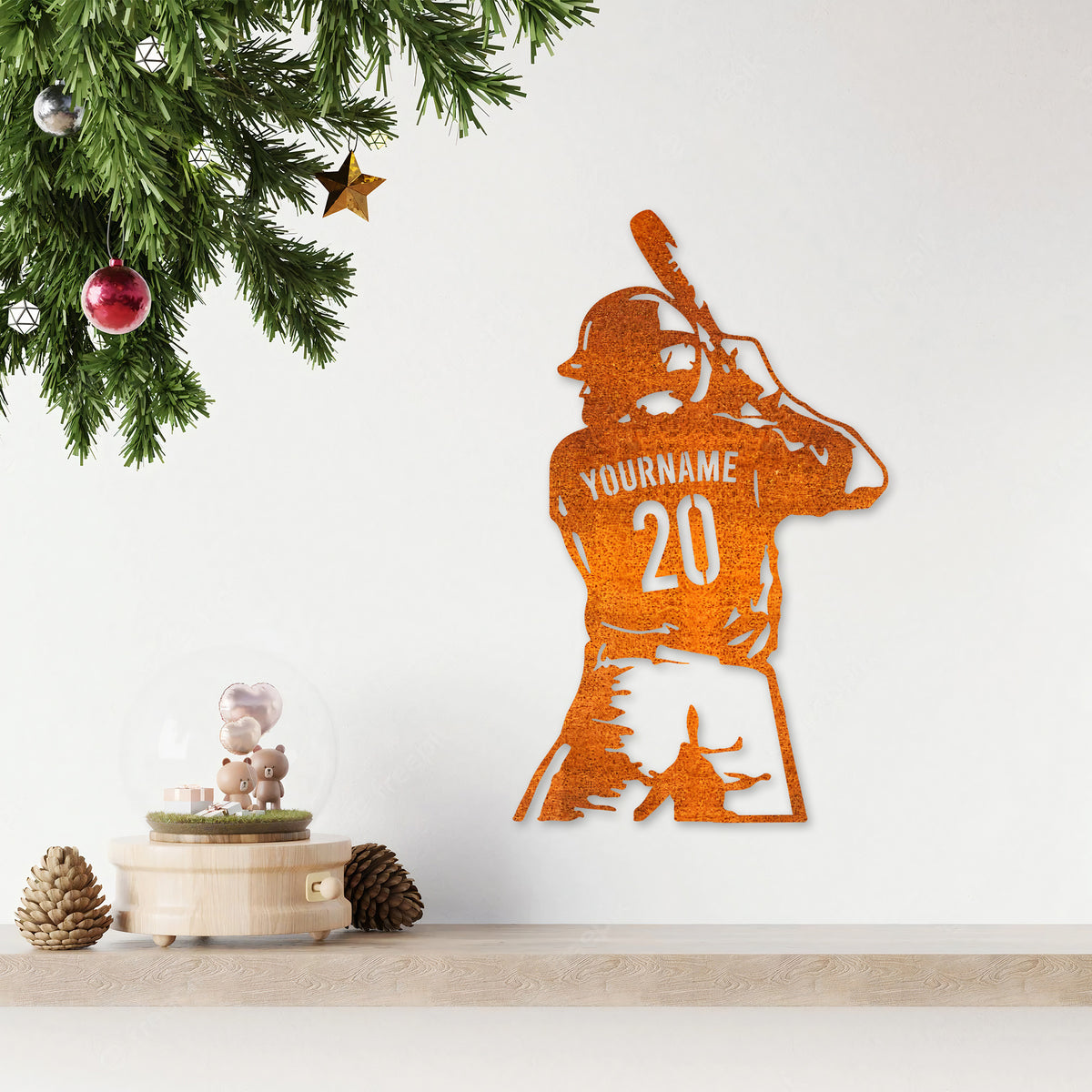 Custom Boy Baseball Metal Wall Art Baseball Sign Personalized Baseball Player Name Sign Home Decor Kid Nursery Decor Birthday Gift For Boy