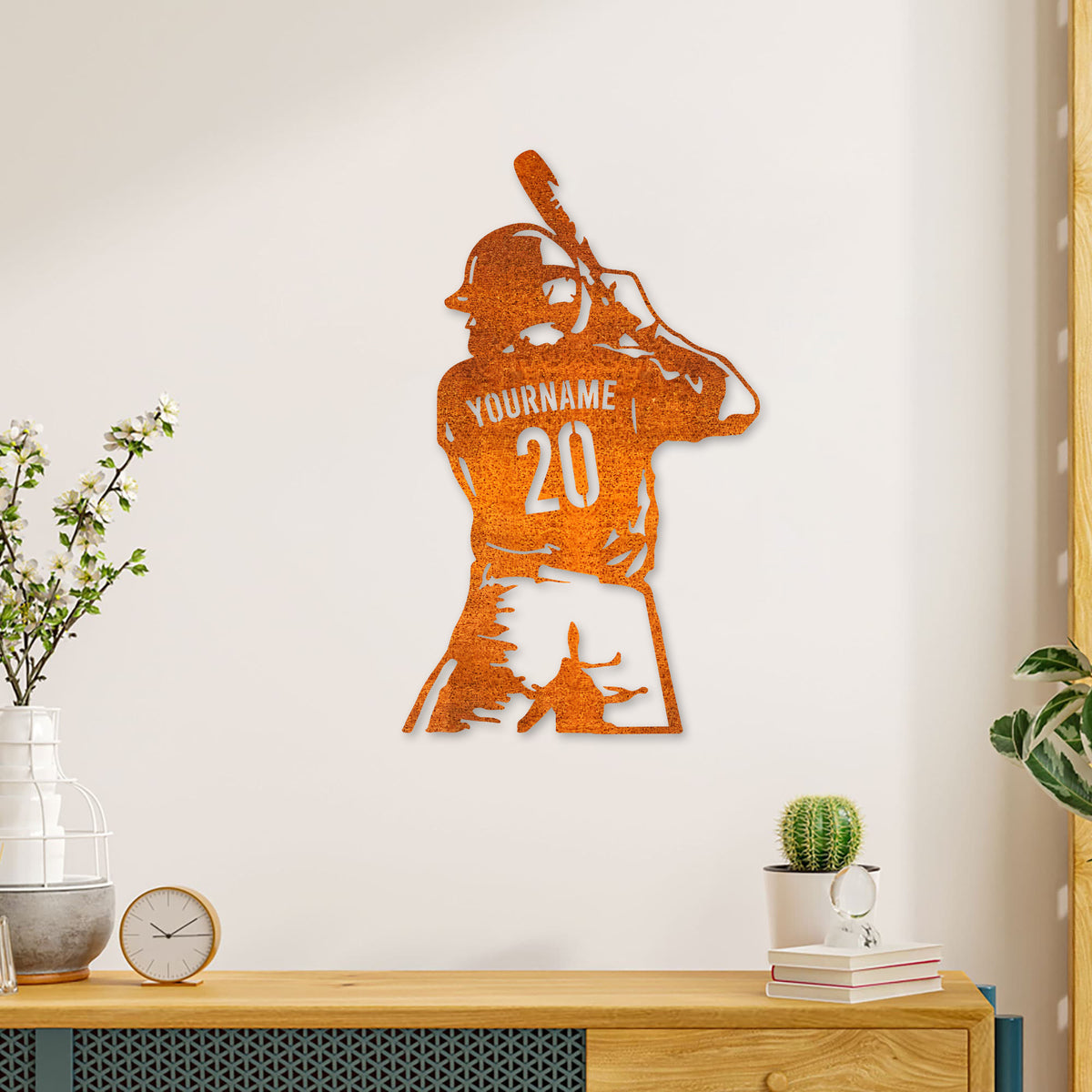 Custom Boy Baseball Metal Wall Art Baseball Sign Personalized Baseball Player Name Sign Home Decor Kid Nursery Decor Birthday Gift For Boy