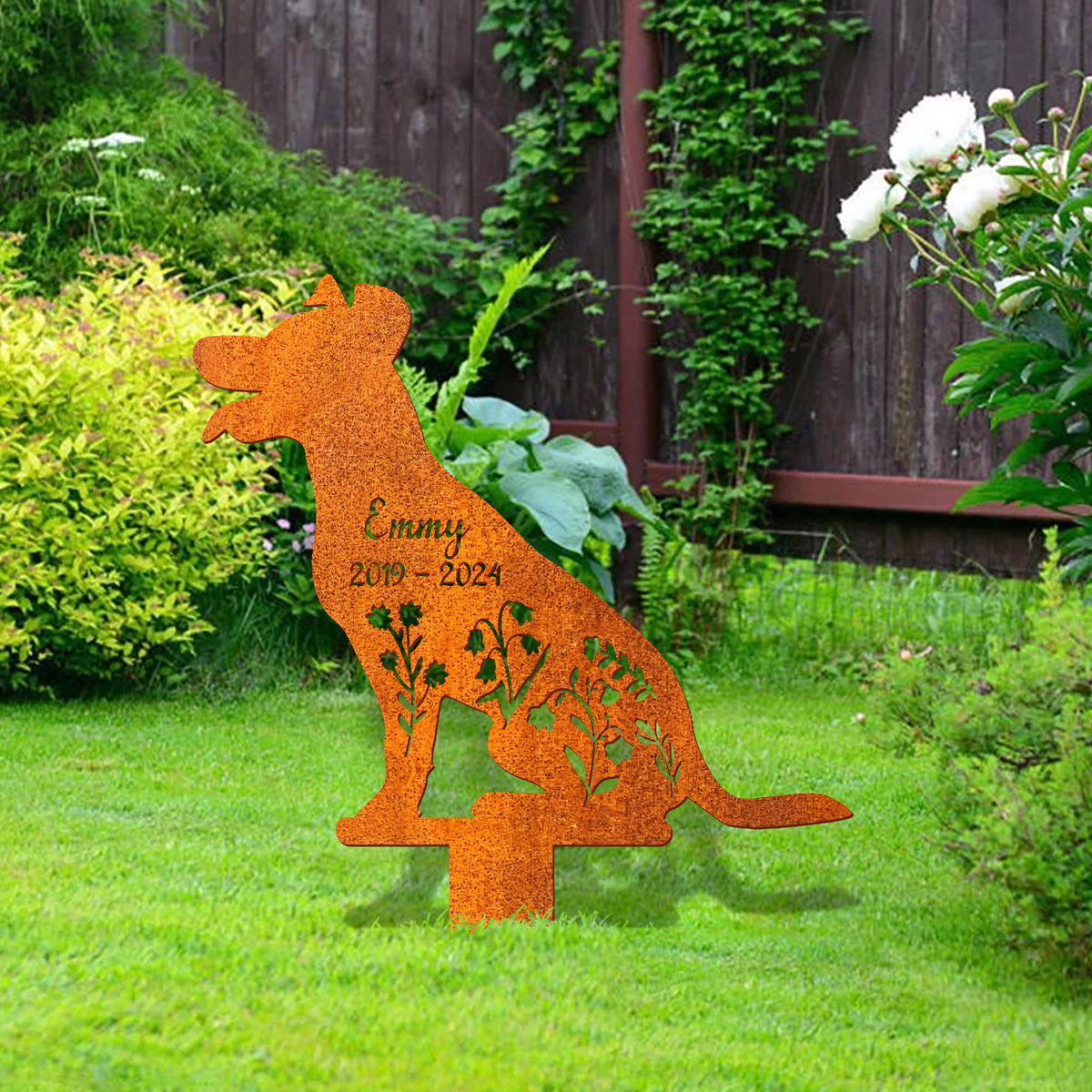 Custom Dog Memorial Stake Dog Name Sign, Russell Terrier Loss, Sympathy Gift, Rusty Metal Stake, Pet Grave Markers, Russell Terrier Lover