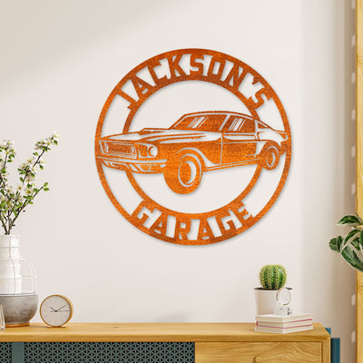 Custom Garage Metal Wall Art Led Light Muscle Car Sign Personalized Classic Muscle Car Name Sign Home Decor Mechanic Repair Birthday Gift