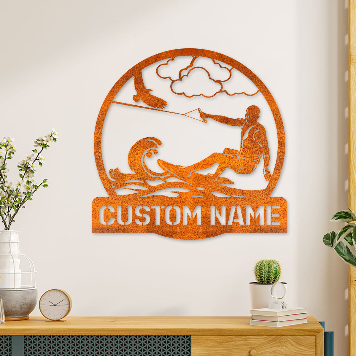 Custom Wakeboarding Metal Sign Led Light, Water Skiing Metal Wall Art, Wakeboarding Neon Sign, Wakeboarding Wall Hanging, Birthday Gift