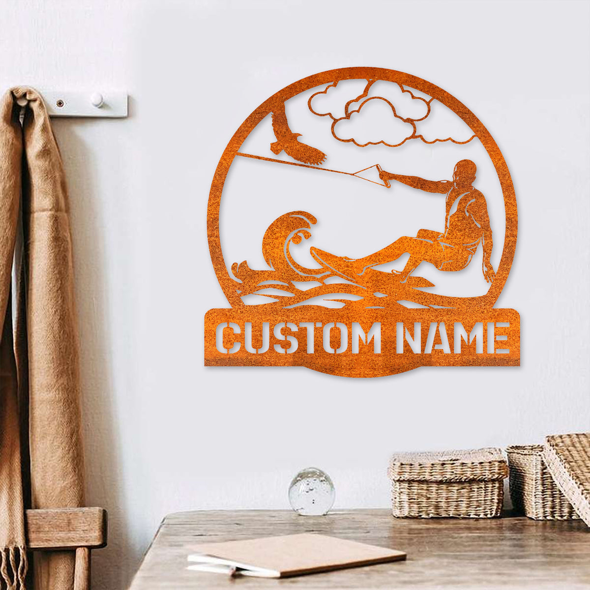 Custom Wakeboarding Metal Sign Led Light, Water Skiing Metal Wall Art, Wakeboarding Neon Sign, Wakeboarding Wall Hanging, Birthday Gift