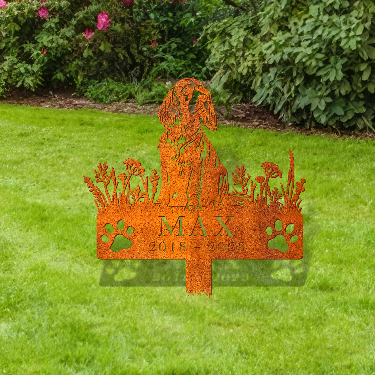 Custom Dog Memorial Stake, English Cocker Spaniels Dog Name Sign, Sympathy Sign, Pet Grave Marker, Remembrance Stake, Pet Memorial Gifts