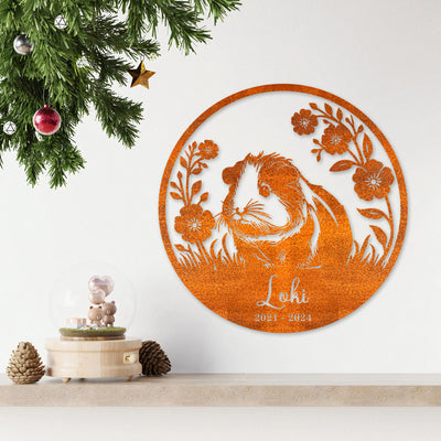 Custom Guinea Pig Metal Wall Art Guinea Pig Memorial Personalized Guinea Pig Name Sign Home Decor Kid Nursery Decor Guinea Pig Loss
