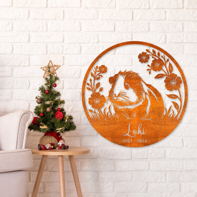 Custom Guinea Pig Metal Wall Art Guinea Pig Memorial Personalized Guinea Pig Name Sign Home Decor Kid Nursery Decor Guinea Pig Loss