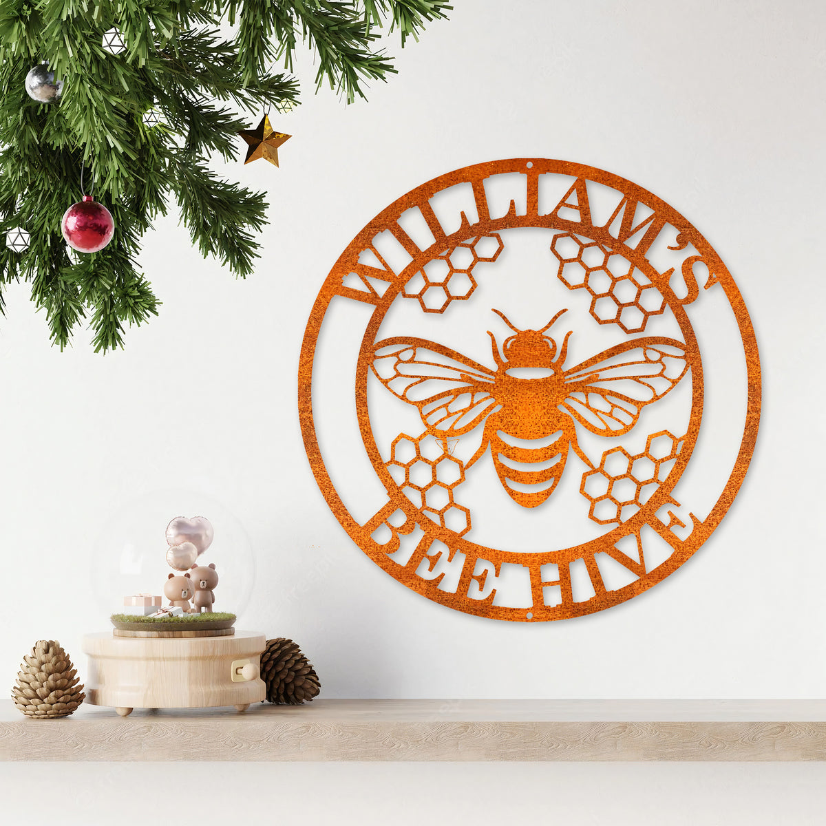 Custom Bee Metal Sign Bee Apiary Sign Bee Keeper's Gifts Birthday Gift Home Bee Hive Sign Garden Sign Bee Metal Wall Art Bee Farm Decor