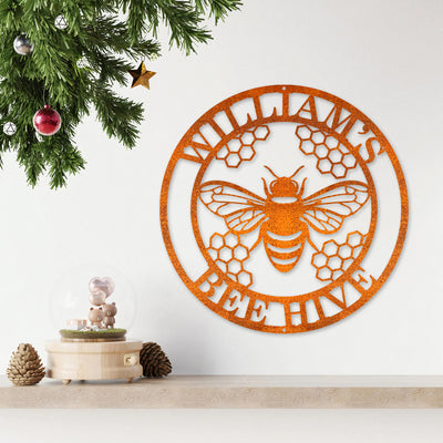 Custom Bee Metal Sign Bee Apiary Sign Bee Keeper's Gifts Birthday Gift Home Bee Hive Sign Garden Sign Bee Metal Wall Art Bee Farm Decor