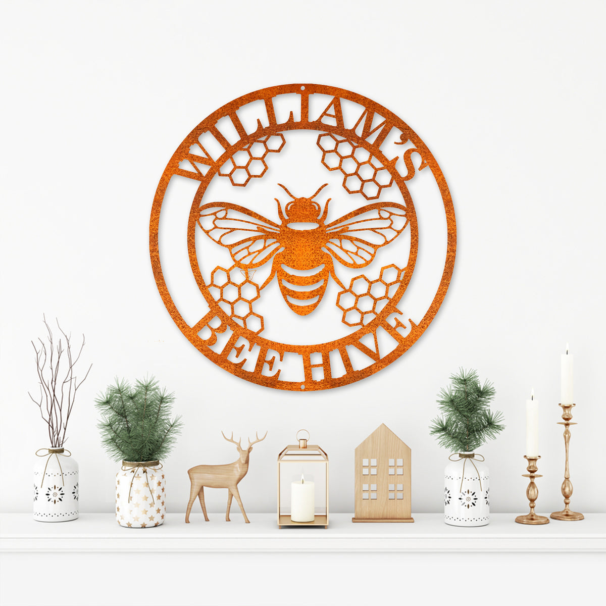 Custom Bee Metal Sign Bee Apiary Sign Bee Keeper's Gifts Birthday Gift Home Bee Hive Sign Garden Sign Bee Metal Wall Art Bee Farm Decor