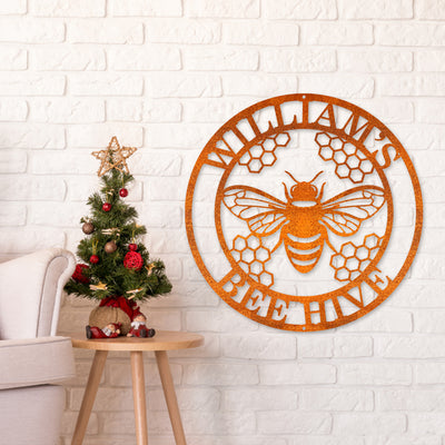 Custom Bee Metal Sign Bee Apiary Sign Bee Keeper's Gifts Birthday Gift Home Bee Hive Sign Garden Sign Bee Metal Wall Art Bee Farm Decor