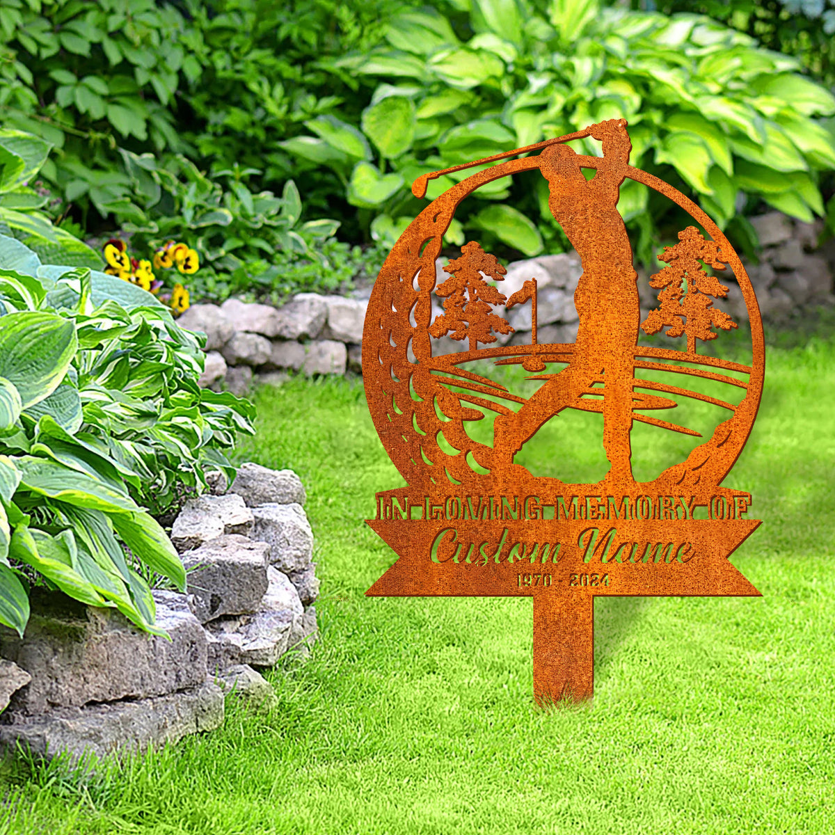 Personalized Golf Memorial Stake, Golfer Gifts, Golf Sign Golfing In Heaven, Father's Day Gift, Grave Marker, Golfer Loss, Dad Loss