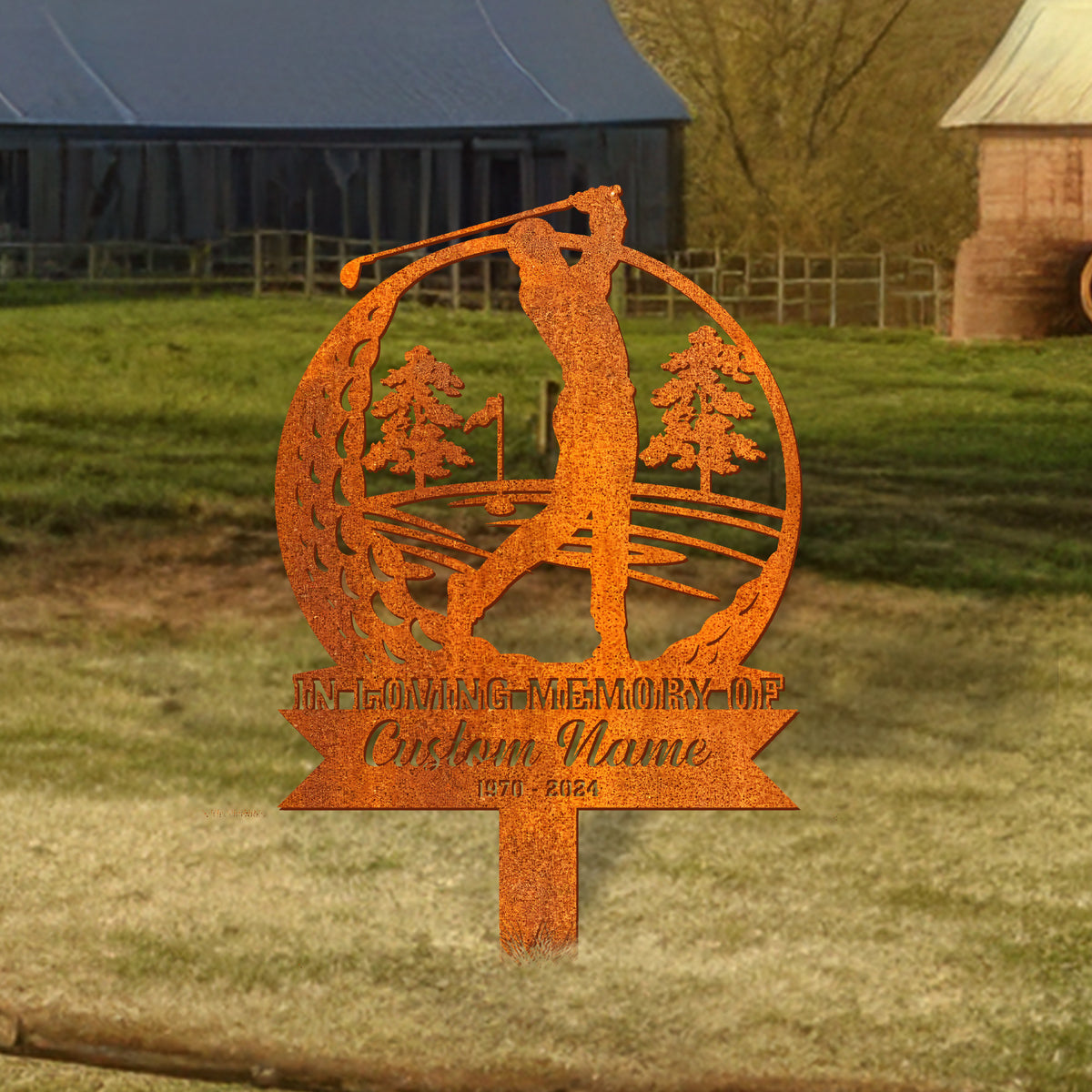 Personalized Golf Memorial Stake, Golfer Gifts, Golf Sign Golfing In Heaven, Father's Day Gift, Grave Marker, Golfer Loss, Dad Loss