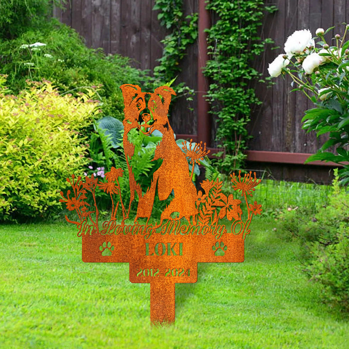 Custom Border Collie Memorial Stake , Pet Loss Gift, Sympathy Sign, Pet Grave Markers Dog Sympathy Gift, Dog Memorial Stake, Remembrance Stake