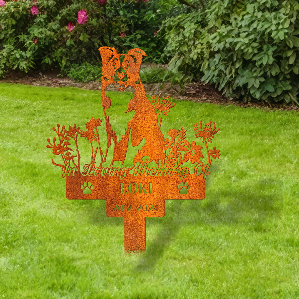 Custom Border Collie Memorial Stake , Pet Loss Gift, Sympathy Sign, Pet Grave Markers Dog Sympathy Gift, Dog Memorial Stake, Remembrance Stake