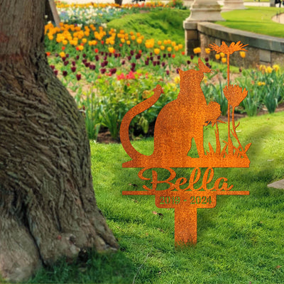 Custom Cat Memorial Stake, Cat Grave Marker, Cat Name Sign, Pet Memorial Gift, Cat Memorial Plaque, Pet Loss Gift, Remembrance Stake