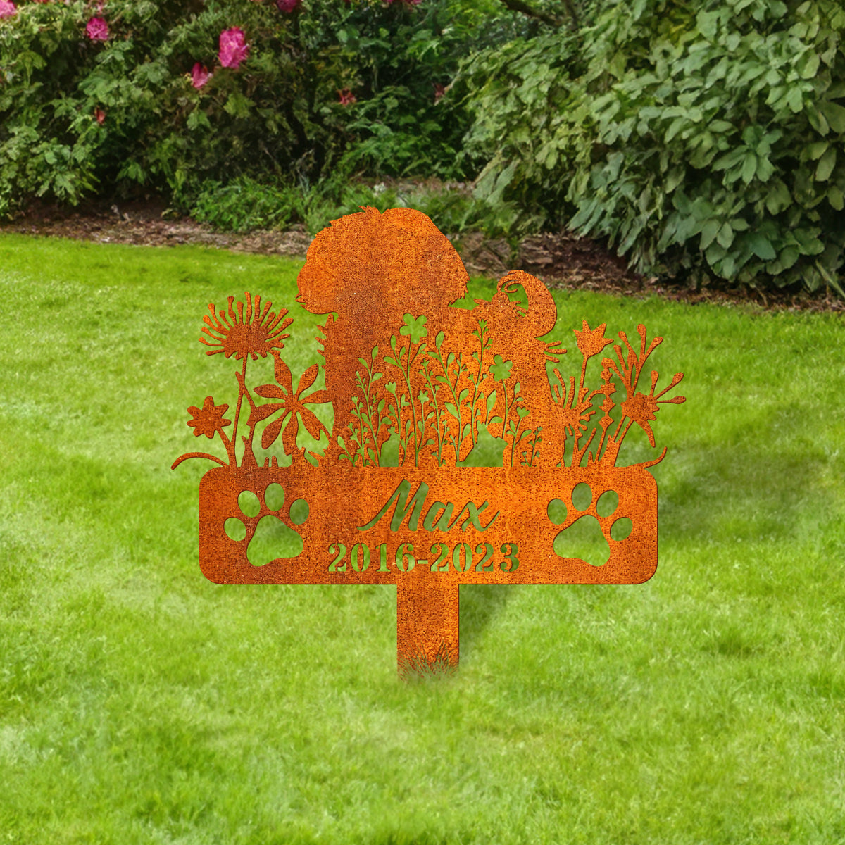 Shih Tzu Memorial Stake Corten Sign Personalized, Pet Grave Markers Sign, Shih Tzu Dog Memorial Stake, Pet Loss Gift, Sympathy Sign, Remembrance Stake
