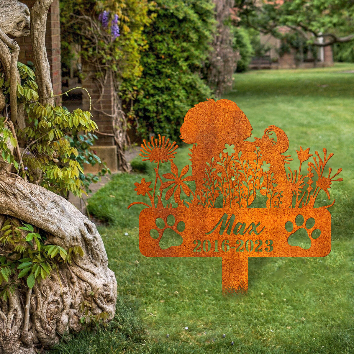 Shih Tzu Memorial Stake Corten Sign Personalized, Pet Grave Markers Sign, Shih Tzu Dog Memorial Stake, Pet Loss Gift, Sympathy Sign, Remembrance Stake