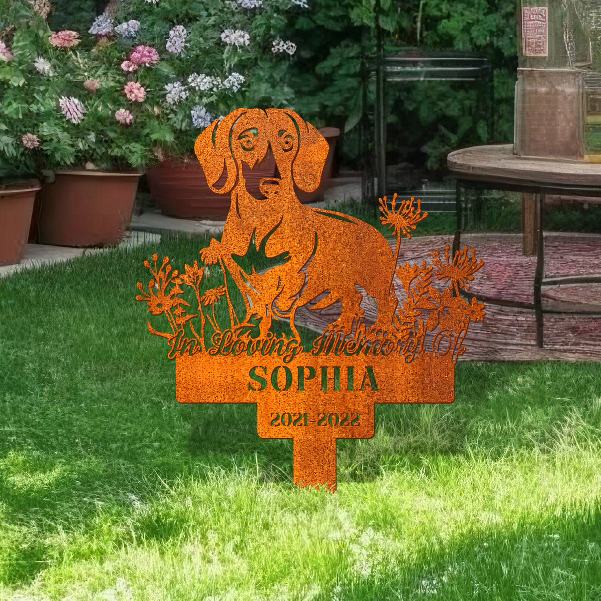 Custom Dachshund Memorial Stake, Pet Grave Markers, Dachshund Sign With Stake, Pet Loss Gift, Dog Sympathy Sign, Remembrance Stake, Dog Memorial