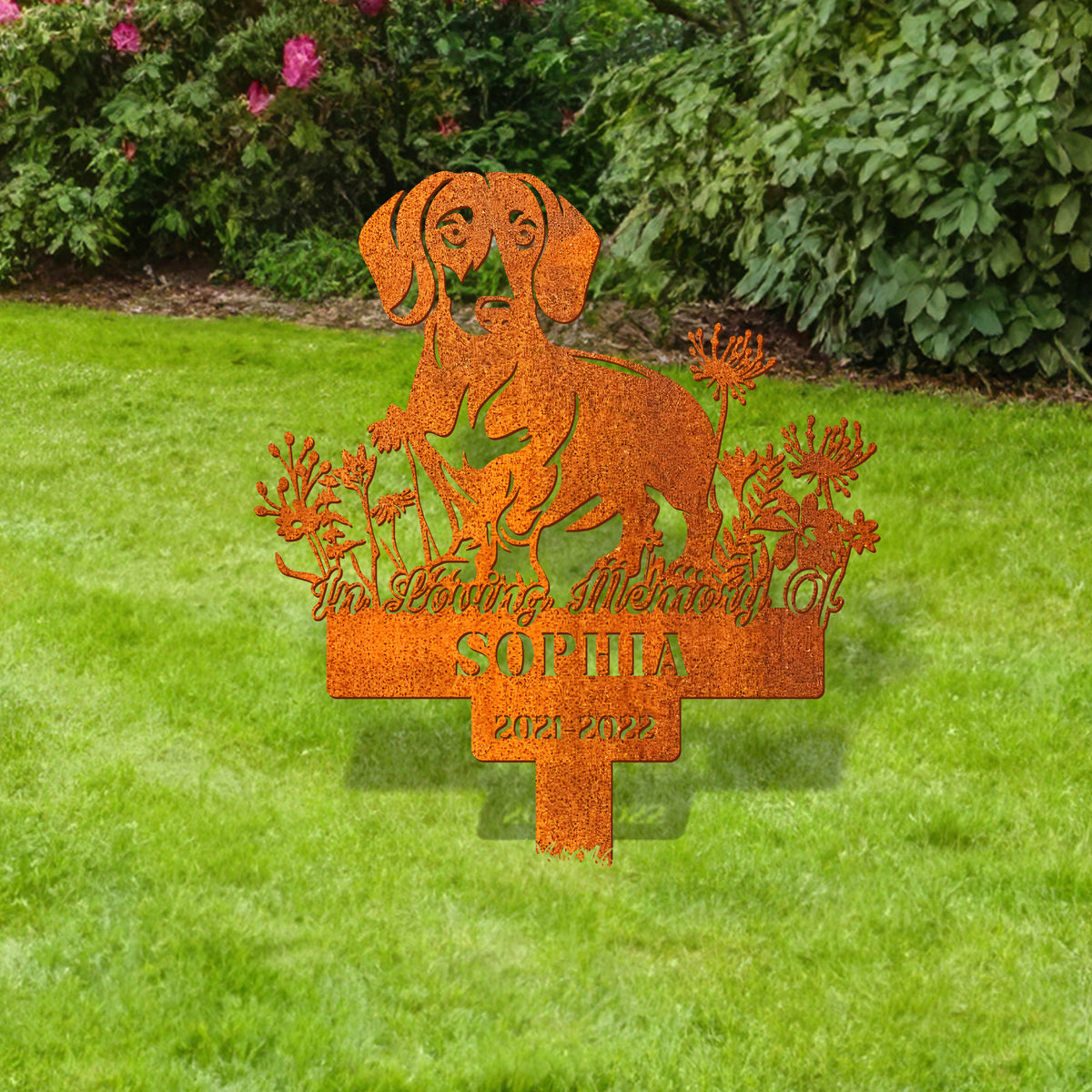 Custom Dachshund Memorial Stake, Pet Grave Markers, Dachshund Sign With Stake, Pet Loss Gift, Dog Sympathy Sign, Remembrance Stake, Dog Memorial