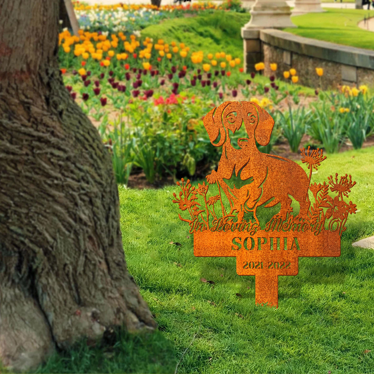 Custom Dachshund Memorial Stake, Pet Grave Markers, Dachshund Sign With Stake, Pet Loss Gift, Dog Sympathy Sign, Remembrance Stake, Dog Memorial