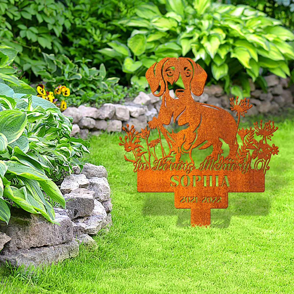 Custom Dachshund Memorial Stake, Pet Grave Markers, Dachshund Sign With Stake, Pet Loss Gift, Dog Sympathy Sign, Remembrance Stake, Dog Memorial