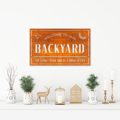 Custom Backyard Metal Sign Led Lights, Personalized Patio Sign, Outdoor Decor Sign, Backyard Metal Decor, Family Backyard Bar Grill Metal Sign