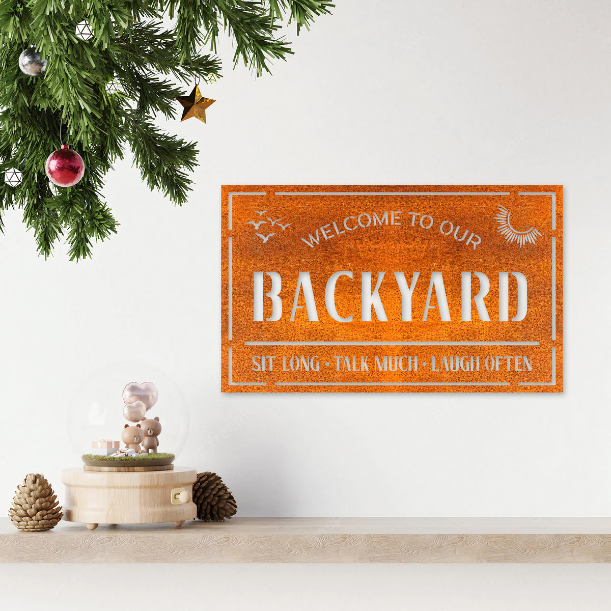 Custom Backyard Metal Sign Led Lights, Personalized Patio Sign, Outdoor Decor Sign, Backyard Metal Decor, Family Backyard Bar Grill Metal Sign