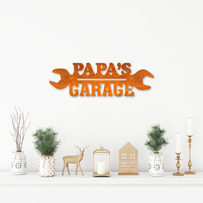 Personalized Metal Garage Sign Custom Garage Metal Wall Decor Papas Garage Name Sign Dads Garage Decor Gift For Dad Fathers Day Gifts