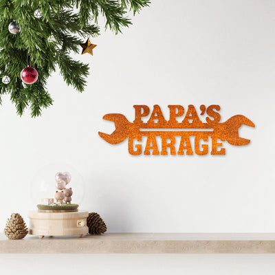 Personalized Metal Garage Sign Custom Garage Metal Wall Decor Papas Garage Name Sign Dads Garage Decor Gift For Dad Fathers Day Gifts