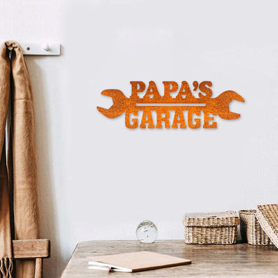 Personalized Metal Garage Sign Custom Garage Metal Wall Decor Papas Garage Name Sign Dads Garage Decor Gift For Dad Fathers Day Gifts