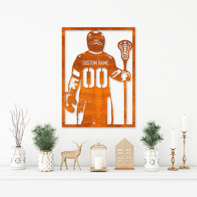 Custom Lacrosse Metal Sign Led Light, Lacrosse Player Name And Number Sign, Birthday Gift For Lacrosse Players, Home Decor, Lacrosse Sign