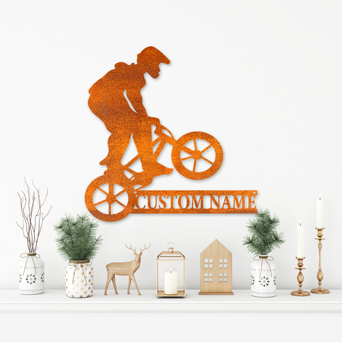 Custom Bmx Bike Metal Wall Art Led Light Personalized Bicycle Racing Name Sign Biker Name Sign Home Decor Birthday Gift Biker Gift