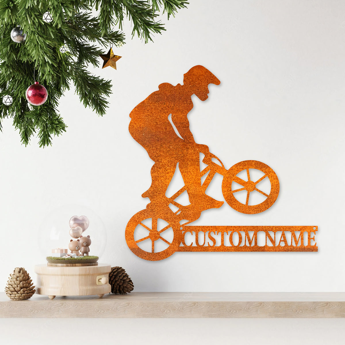 Custom Bmx Bike Metal Wall Art Led Light Personalized Bicycle Racing Name Sign Biker Name Sign Home Decor Birthday Gift Biker Gift