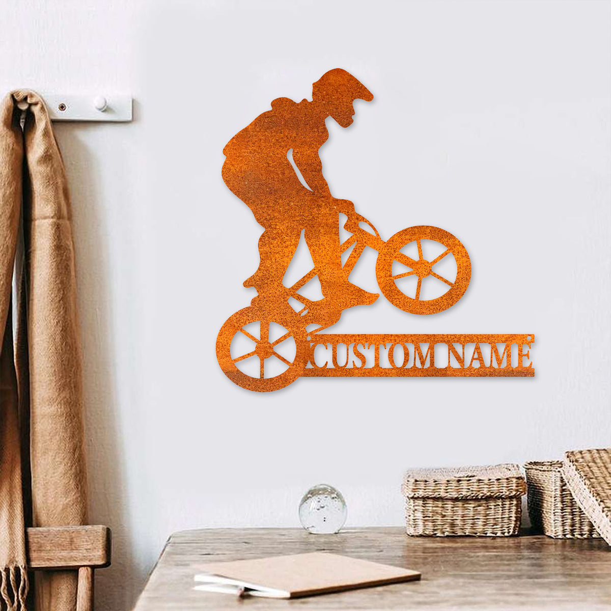 Custom Bmx Bike Metal Wall Art Led Light Personalized Bicycle Racing Name Sign Biker Name Sign Home Decor Birthday Gift Biker Gift