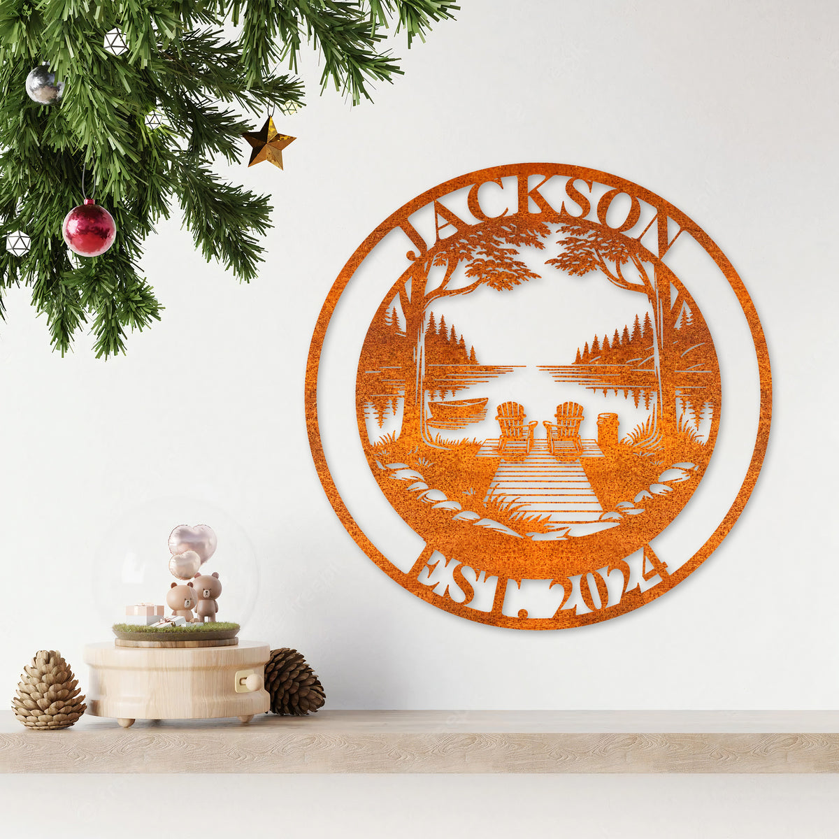 Lakehouse Sign, Personalized Cabin Name Sign, Dad Gift, Lakehouse Decor, Custom Family Name Sign, Outdoor Sign, Father's Day Gift, Dock At Lake