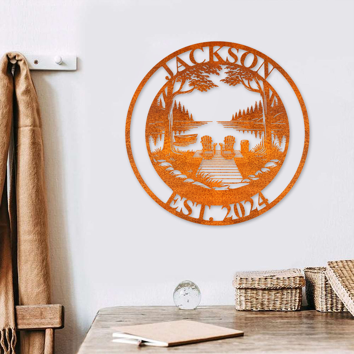 Lakehouse Sign, Personalized Cabin Name Sign, Dad Gift, Lakehouse Decor, Custom Family Name Sign, Outdoor Sign, Father's Day Gift, Dock At Lake