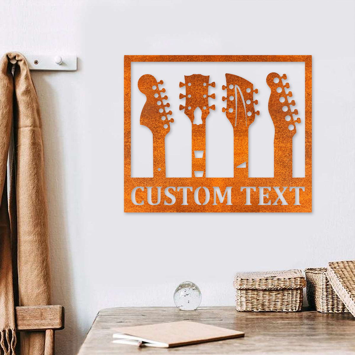 Custom Guitar Metal Wall Art Guitar Sign Personalized Guitarist Name Sign Music Room Kid Nursery Decor Birthday Gift Guitar Player Gift