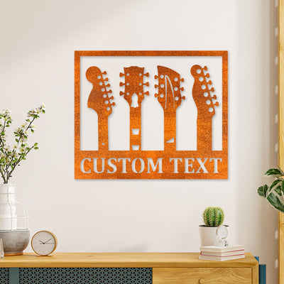 Custom Guitar Metal Wall Art Guitar Sign Personalized Guitarist Name Sign Music Room Kid Nursery Decor Birthday Gift Guitar Player Gift