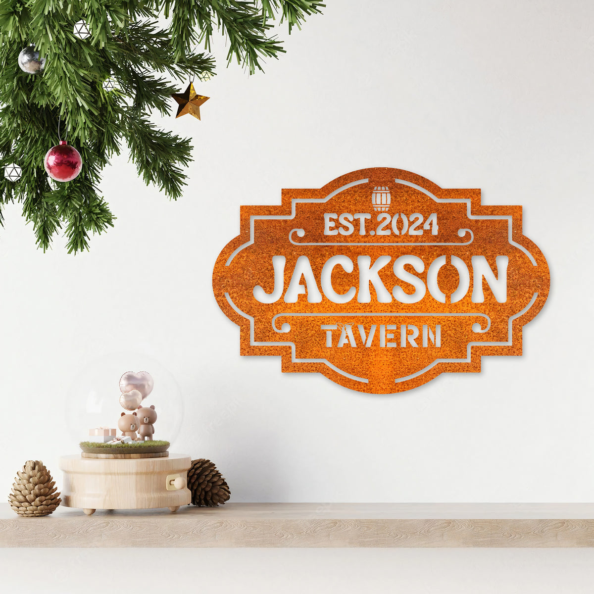 Personalised Western Tavern Sign Home Bar Sign Bar Metal Wall Art Family Name Sign Outdoor Patio Sign Bar Decor Birthday Gifts For Dad, Men