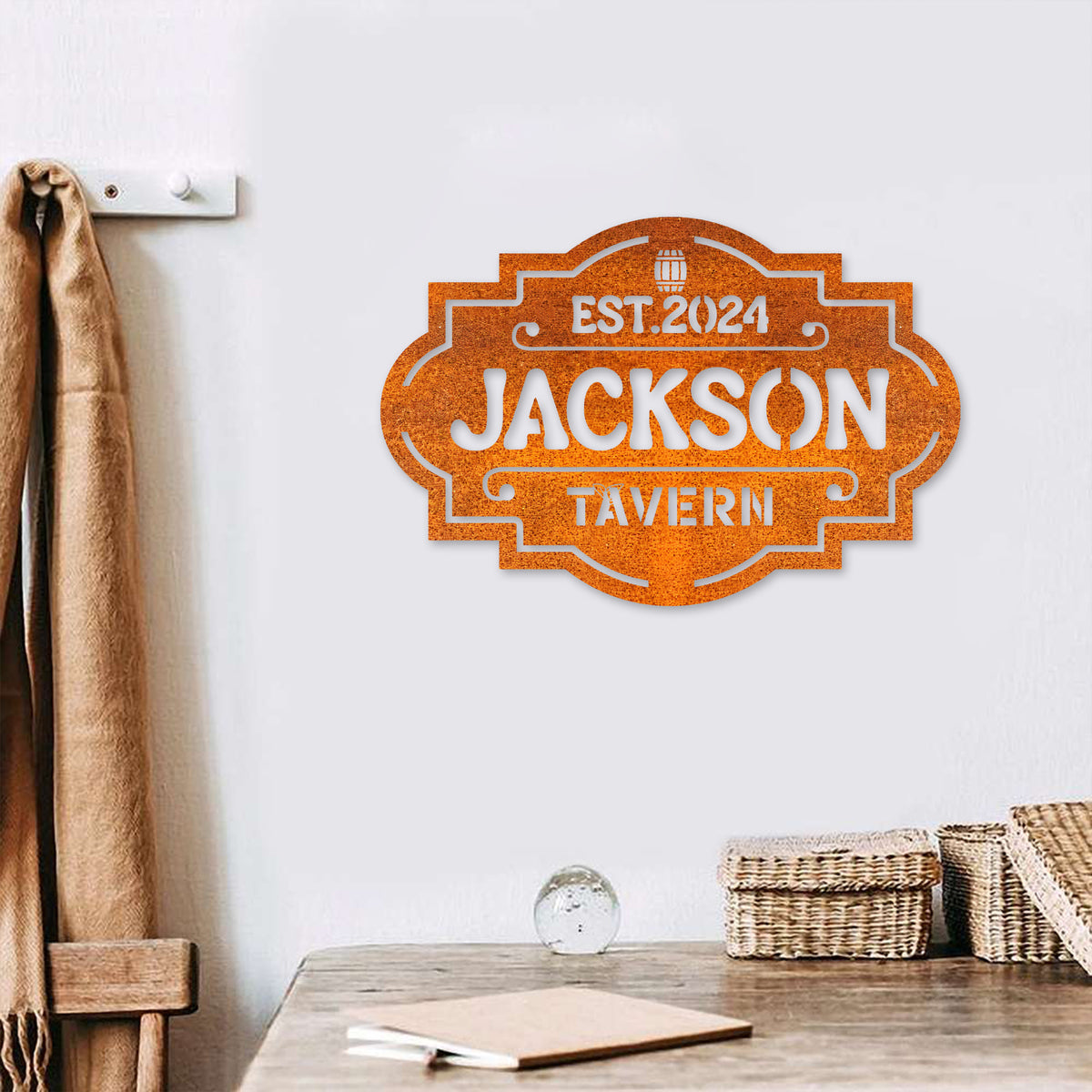 Personalised Western Tavern Sign Home Bar Sign Bar Metal Wall Art Family Name Sign Outdoor Patio Sign Bar Decor Birthday Gifts For Dad, Men