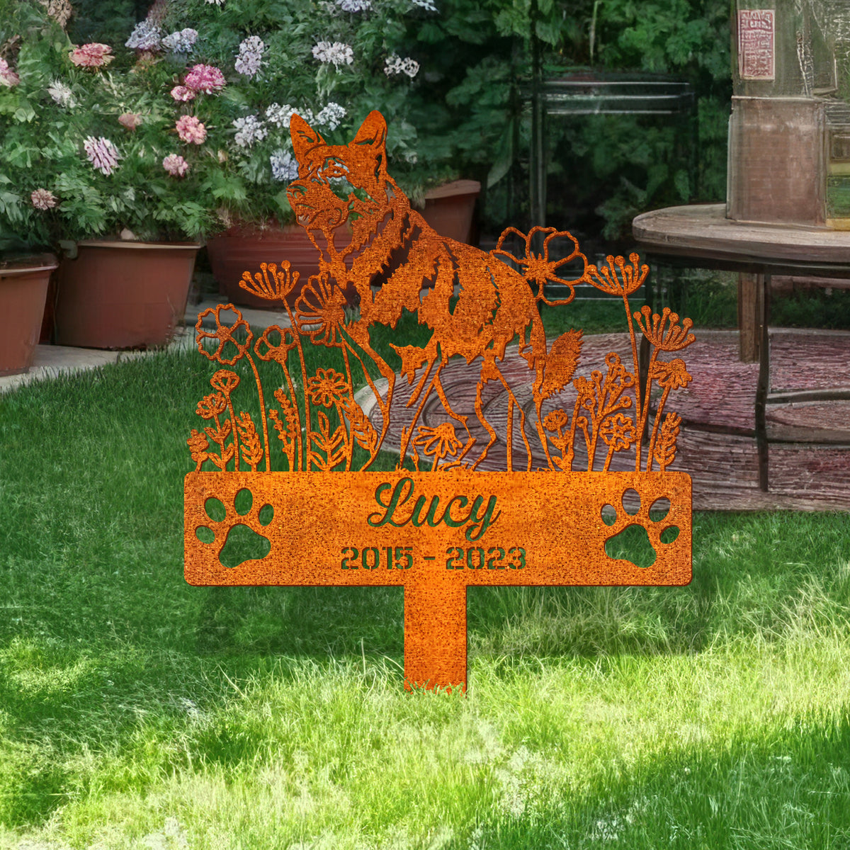 Personalized German Shepherd Memorial Stake, Dog Memorial Stake, Pet Grave Marker, German Shepherd Sign, Pet Sympathy Sign, Dog Lover Gifts