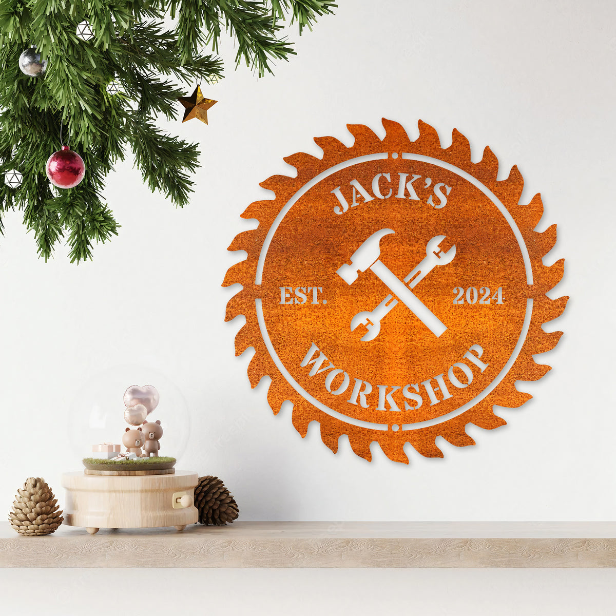 Custom Workshop Metal Sign Led Light, Carpenter Tools Wall Decor, Personalized Papas Work Shop Sign, Garage Sign, Mechanic Sign Dad Gift