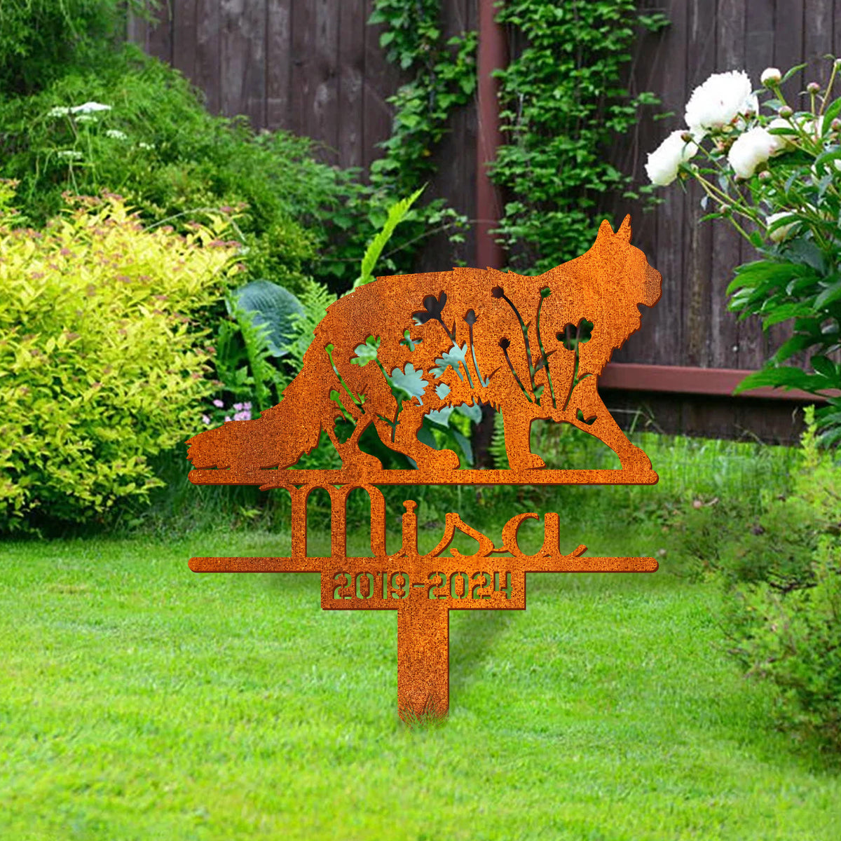 Custom Fluffy Cat Memorial Stake, Cat Grave Marker, Cat Name Sign, Pet Memorial Gift, Cat Memorial Plaque, Pet Loss Gift, Remembrance Stake