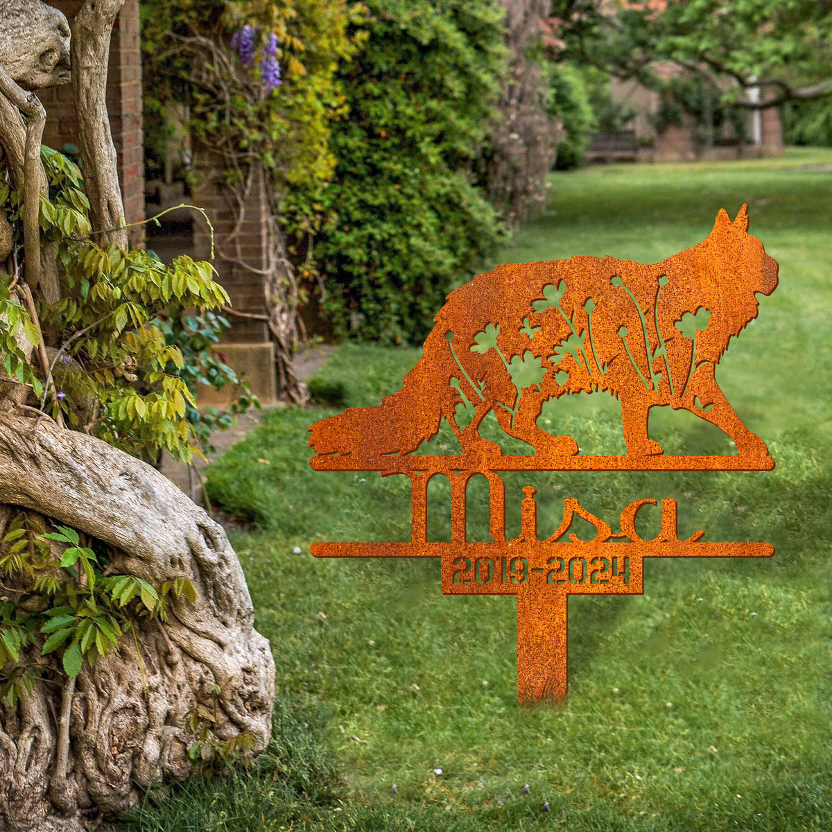 Custom Fluffy Cat Memorial Stake, Cat Grave Marker, Cat Name Sign, Pet Memorial Gift, Cat Memorial Plaque, Pet Loss Gift, Remembrance Stake