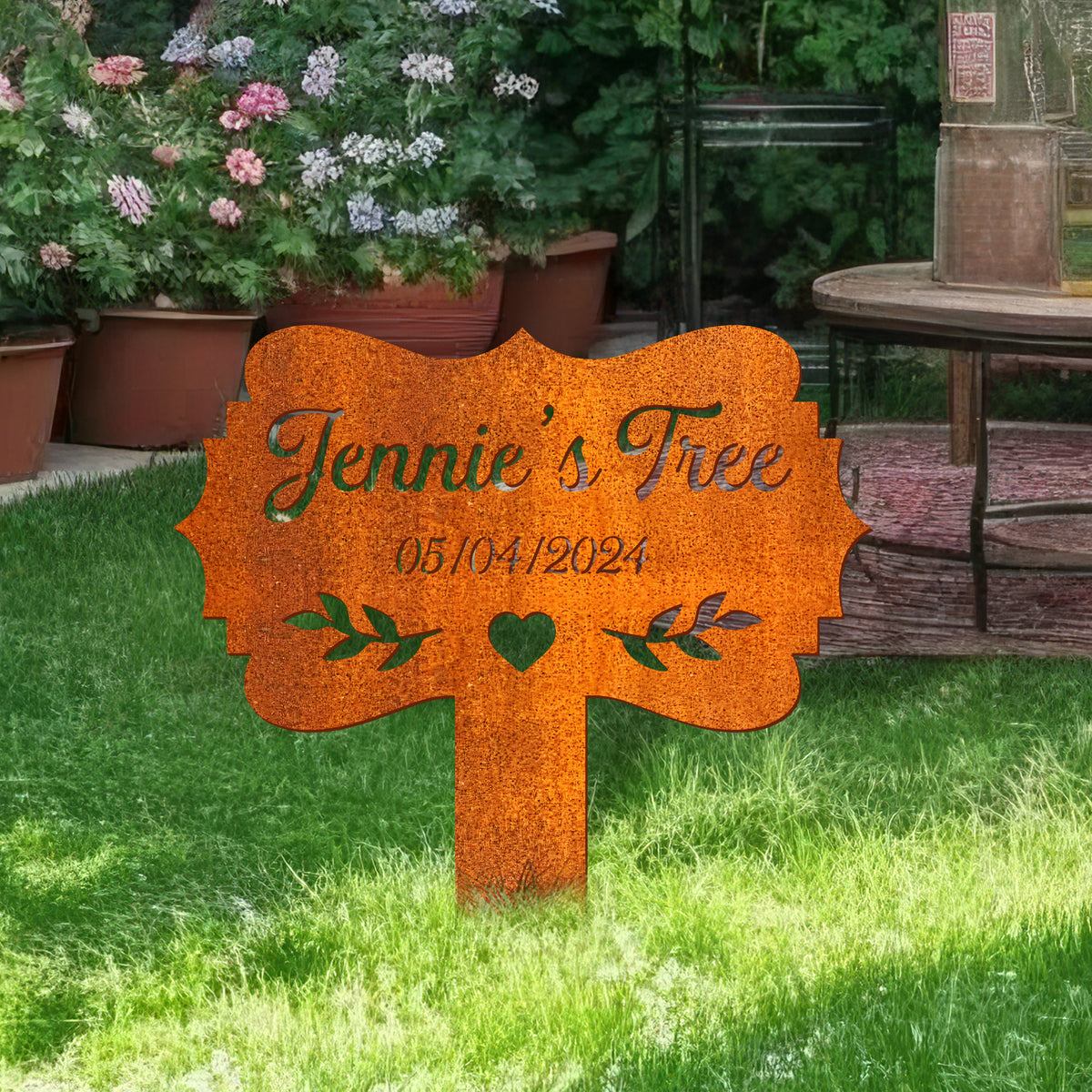 Tree Memorial Stake Custom Memorial Tree Sign With Stake, Tree Garden Sign, Personalized Tree Garden Marker, Tree Plaque Marker, Yard Decor
