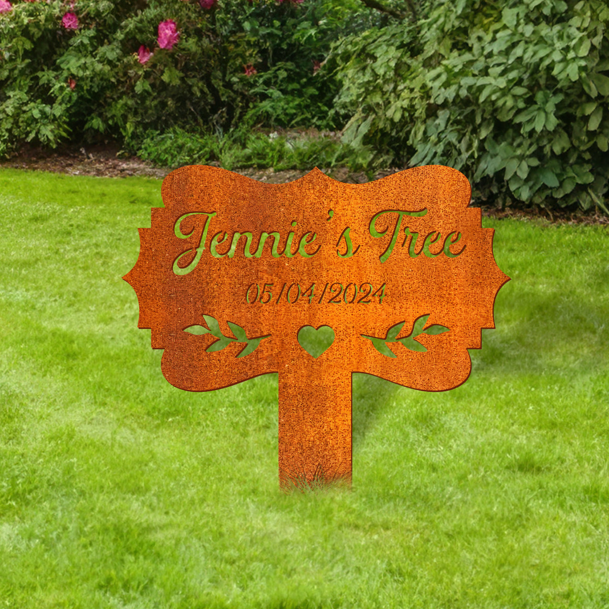 Tree Memorial Stake Custom Memorial Tree Sign With Stake, Tree Garden Sign, Personalized Tree Garden Marker, Tree Plaque Marker, Yard Decor