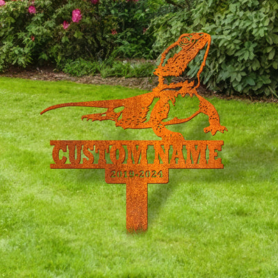 Custom Bearded Dragon Memorial Stake, Lizard Name Sign, Lizard Memorial, Sympathy Sign, Garden Decor, Bearded Dragon Sign, Pet Grave Marker