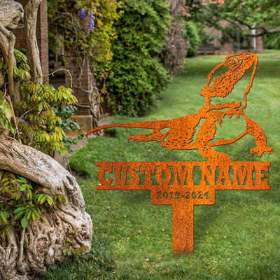 Custom Bearded Dragon Memorial Stake, Lizard Name Sign, Lizard Memorial, Sympathy Sign, Garden Decor, Bearded Dragon Sign, Pet Grave Marker