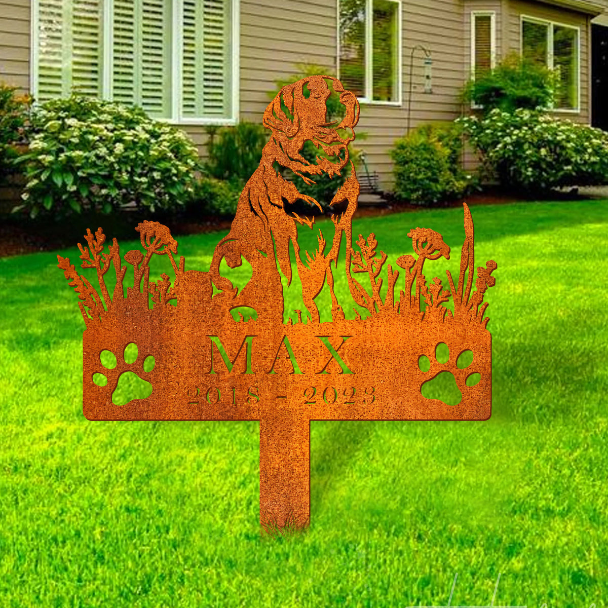 Personalized St. Bernard Dog Memorial Stake, Dog Loss, Sympathy Sign, Pet Grave Marker, Remembrance Stake, St. Bernard Dog Memorial Sign