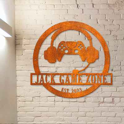 Game Controller Metal Art, Game Room Decor, Custom Metal Game Zone Sign Led Light, Gaming Zone Name Sign, Video Game Art, Birthday Gift For Son